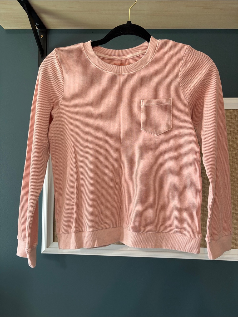 Cat & Jack Pink Waffle-Knit Crewneck Sweater Top